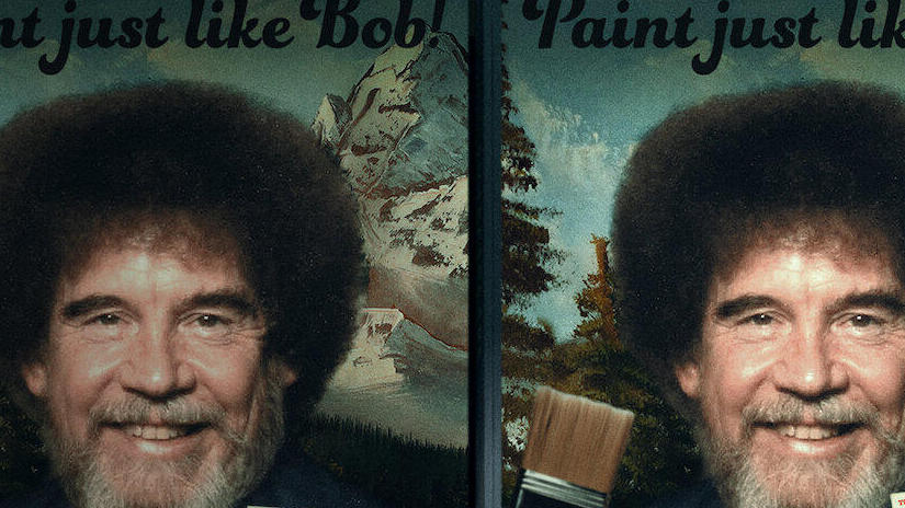 Immagine tratta da Bob Ross: arte, tradimento e avidità